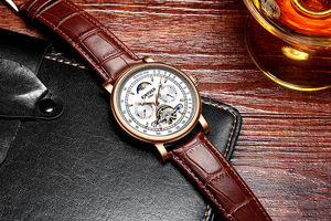 Reloj Automático <span class=keywords><strong>de</strong></span> Marca KINYUED, Reloj Tourbillon con <span class=keywords><strong>Calendario</strong></span>, Reloj Mecánico <span class=keywords><strong>de</strong></span> Lujo con Esqueleto - Product Image 4