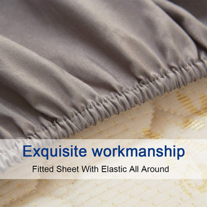Ga Trải Giường Vừa Vặn Màu Xám Nhạt 100% Cotton Màu Trơn 200TC Vải Dệt Gia Dụng Bộ Ga Trải Giường - Product Image 4