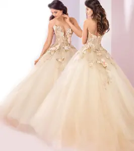 2021 altın sevgiliye gelinlikler Backless afrika düğün elbisesi özel A-Line gelin elbise dantel çiçek gelin düğün elbisesi es