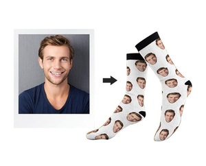 Polyester Animal Personnalisé 3d <span class=keywords><strong>Photo</strong></span> Votre Propre <span class=keywords><strong>Chien</strong></span> Chat Visage BAS quantité minimale de commande Impression Personnalisée Chaussettes - Product Image 2