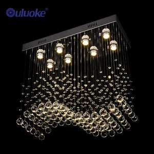 Lampu Gantung Pernikahan Lobi Hotel Modern Kustom Lampu Led Bola Kristal Langit-langit Dekoratif