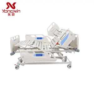 Роскошные высокого качества пяти функции электрического больничной койке с большими поручнями ICU кровать