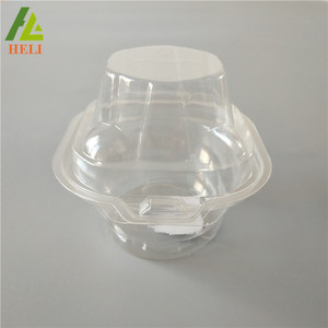 Hot Sale HACCP Certified Professional Disposable PET Clamshell Plastic <strong>Individual</strong> <strong>Cupcake</strong> Holder <strong>Box</strong> for Sandwich Sushi Serving - Product Image 2