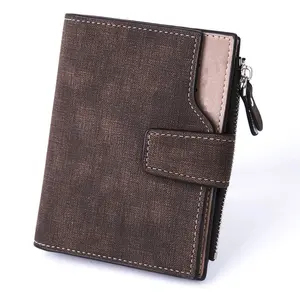 Fashion design colorful Premium PU Genuine Blocking Leather Wallets Mens Trifold Wallets with Coin Pocket