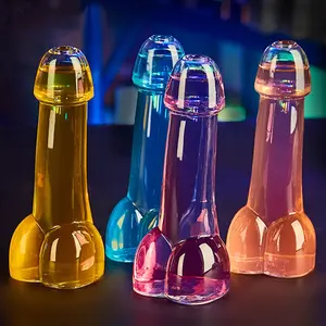 UCHOME 100ml creative penis shape glass bottle, bar ware dick cocktail glass