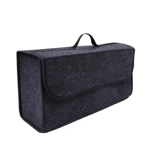 Felt wool foldable large car trunk storage organizer tote bag with multi colors