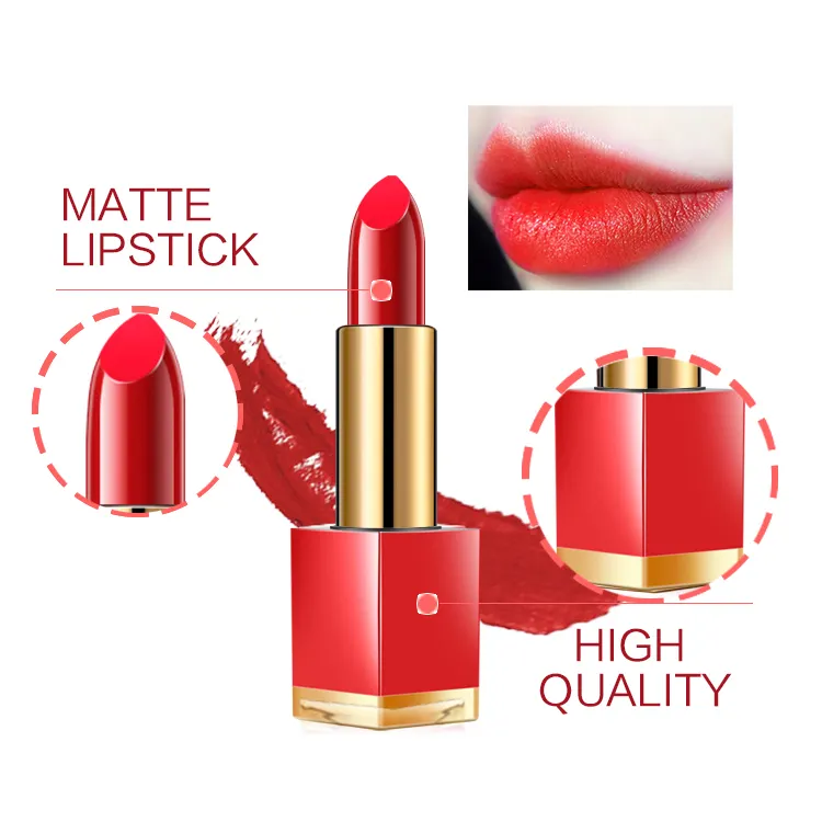 2019 Cosmetic Lipstick 18 Hour Cosmetics No Residual Lipstick Waterproof Lasting Low Price Promotional Lipstick