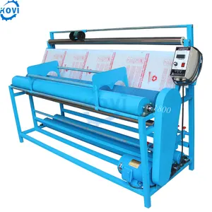 Semi automatic cloth rewinder fabric abric slitting re rolling measurement machine