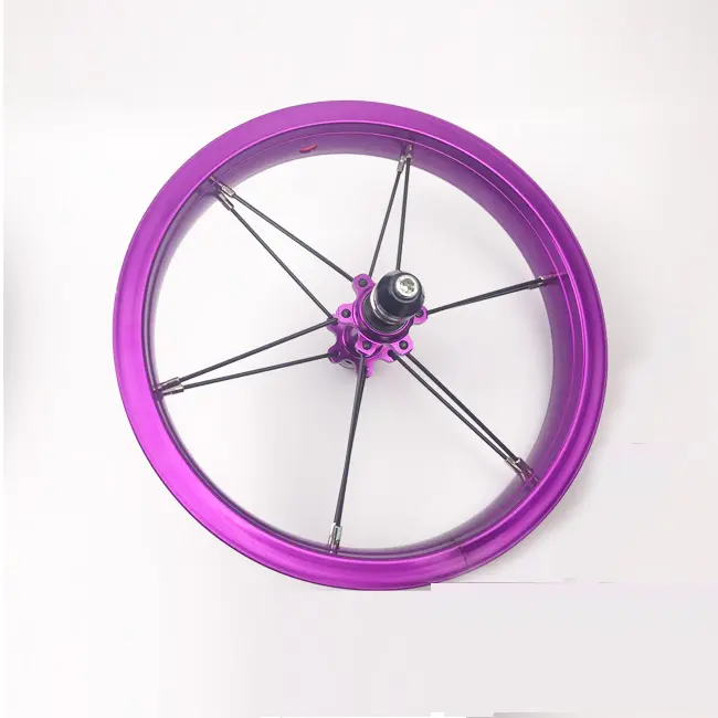 12 "anodizzato nero cerchio in acciaio raggi hub CNC bilanciamento della moto In Lega A Doppia Parete Bike Ruote