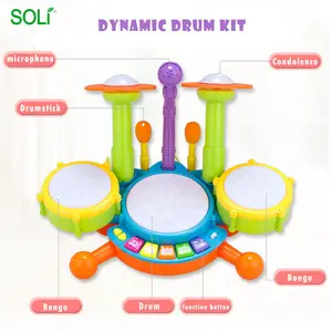 Hot Koop Licht Goedkope Muziekinstrumenten Hand Kinderen Plastic Drum Set Speelgoed