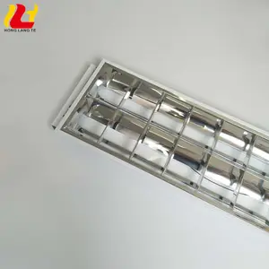 Pengganti Panel Louver Langit-langit Terpasang Di Dalam Ruangan T8 T5 3X20W Tabung Neon Perlengkapan Pencahayaan Panggangan