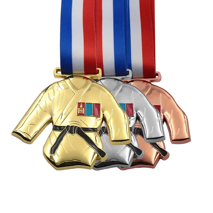 Professional Wholesale Custom Zinc Alloy 3d Metal Marathon Running Race Award Taekwondo Karate Medal Gold Sport Custom Medal