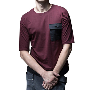 Nuevo diseño de gota hombro pecho bolsillo tela tejida de Nylon bajo Panel de <span class=keywords><strong>moda</strong></span> de los hombres de la vida urbana camiseta - Product Image 6