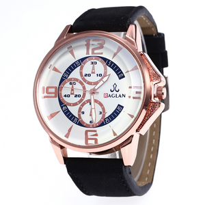 WJ-7950 Yiwu OEM Logo Personnalisé Montres Changement Couleur Bleu Montre Avec Bande de Cuir Noir 2021 Hommes Montres À Quartz - Product Image 2