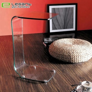 Small <strong>C</strong> Shape Tempered Glass Side <strong>Table</strong> - Product Image 1