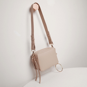 Angedanlia nouvelle arrivée <span class=keywords><strong>mini</strong></span> <span class=keywords><strong>vert</strong></span> double fermeture éclair personnalisé PU <span class=keywords><strong>sac</strong></span> à bandoulière avec cercle en métal accessoires - Product Image 6
