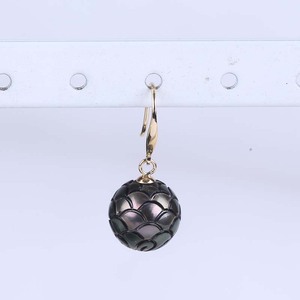 18K ทอง11-12มม. ตาฮิติตาฮิติต่างหูมุกสีดำ - Product Image 4