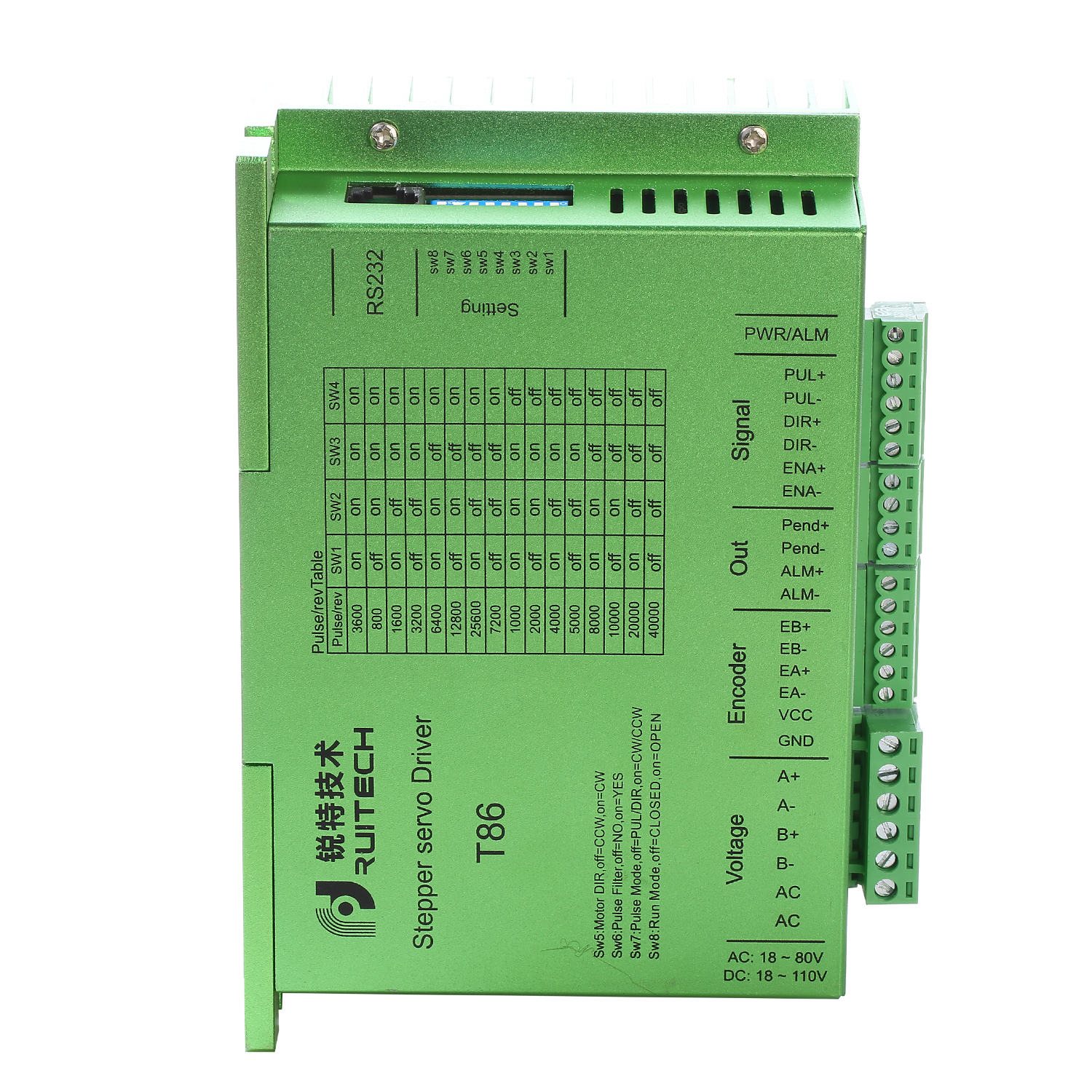 T86 servo шаговый двигатель привода 24-100V постоянного тока или 18-80V переменного тока 2 Фаза замкнутый контур (Национальная ассоциация владельцев электротехнических 34 двигатель сервопривод для электрического велосипеда