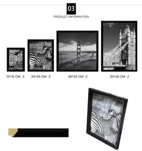 Colgantes de pared de madera negro MDF A4 <span class=keywords><strong>Marcos</strong></span> de fotos, 8x10 Marco de fotos simple para decoración del hogar - Product Image 3