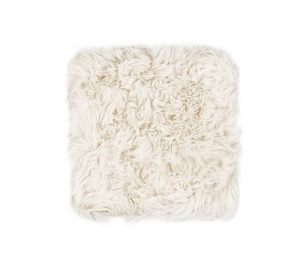 Coussin de chaise carré en patchwork de fourrure de mouton, coussin de méditation en peau d'agneau - Product Image 3