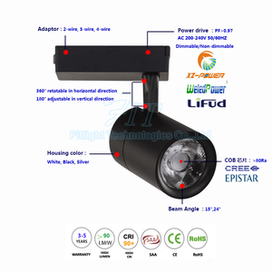 2500lm Corps En Aluminium 30 w Cob Led Rail D'éclairage pour Shopp Mart - Product Image 2