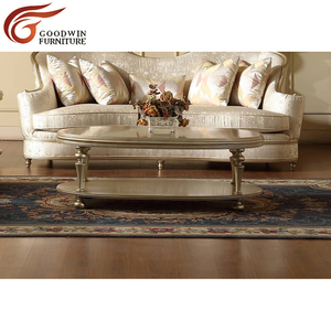 Eropa Royal Mewah <span class=keywords><strong>Sofa</strong></span> Kayu Solid Warna Emas Ruang Tamu Kain <span class=keywords><strong>Sofa</strong></span> Set 9788 - Product Image 5