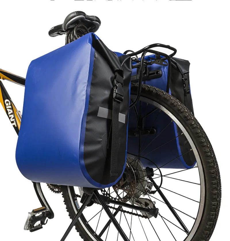 Ulaşmak testi 500D PVC branda tam su geçirmez bisiklet yan çanta Pannier bisiklet çantası
