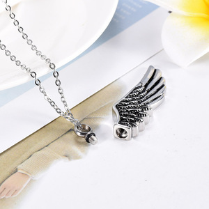 Moda kanat şekli Melek kanatları Kremasyon Kolye Cenaze Kolye Urn Kemik Kül unisex Keepsake Takı - Product Image 3