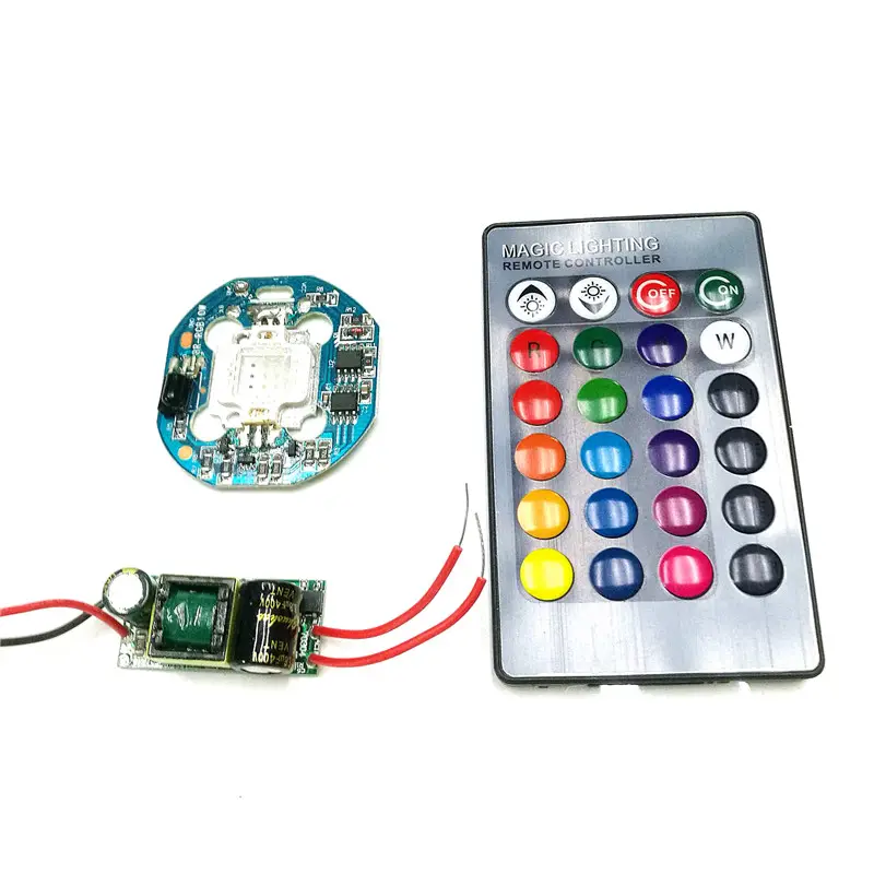 Bombillas LED RGB de 110V y 220V para comida, controlador de PCB con mando a distancia de 24 teclas, bricolaje, 10W