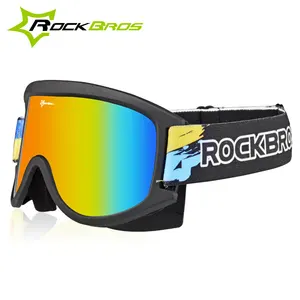 Rockbros óculos esportivos unissex de camada dupla, antiembaçante, masculino e feminino, proteção uv, snowboard, gelo, escalada, para esqui
