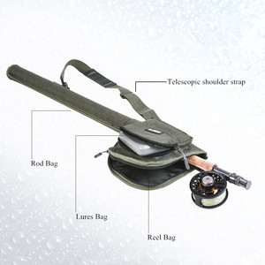 Borse per mulinello per canna da Pesca a <span class=keywords><strong>mosca</strong></span> cintura di tela <span class=keywords><strong>borsa</strong></span> per zaino a tracolla per mulinello da Pesca multifunzione portatile per carpa Pesca - Product Image 3