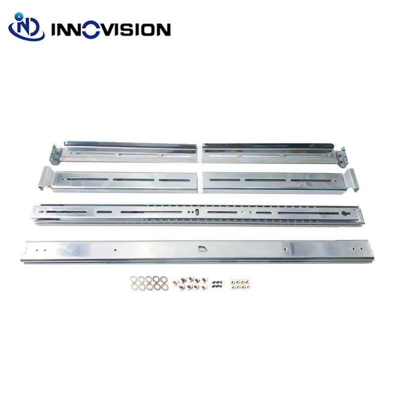 19 इंच rackmount गतिशील तीन-खंड फिसलने गाइड रेल के लिए किट 1u 2u 3u 4u रैक सर्वर के साथ रेल पेंच छेद