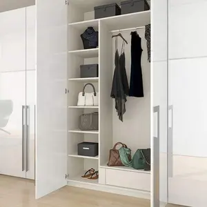 super September free shipping Custom MDF/PVC Bedroom Furniture Clothes Cabinet Simple Wardrobe Designs