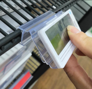 Siêu thị ESL đường sắt <span class=keywords><strong>PVC</strong></span> nhựa Dải dữ liệu E giấy kỹ thuật số talker hiển thị 14.5 mét H đôi dây Kệ điện tử giữ nhãn - Product Image 4