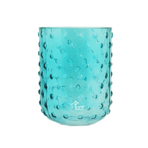 Océan Style Cylindre de Grande Taille Relief Bleu En Verre <span class=keywords><strong>Photophore</strong></span> - Product Image 1