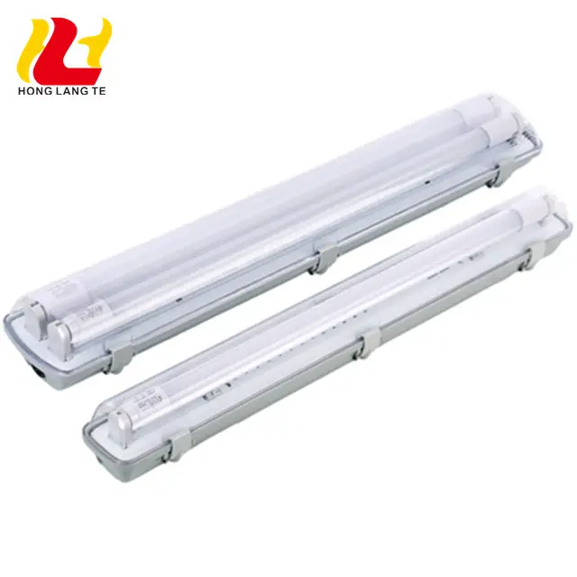 2Ft 0.6M Double Tube 2 × 10W PS Cover ABS Base Plastics Clips Linear T8 LED Waterproof Fluorescent Light Tri防水Fixtures Ip65