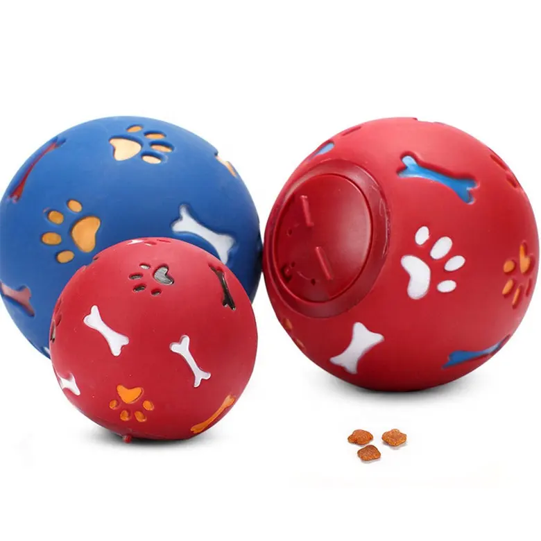 Dog Treat Ball Toy Interactive Dog Food Dispensing Toy Pet Environmental Soft Rubber Dogs Slow Feeder Toys for Pet