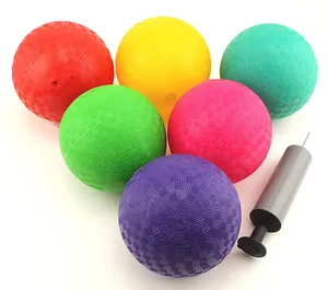 Inflatable Rubber Ball Inflatable Dodgeball Kickball With Hand Pump Rubber Dodge Ball Colorful Playballs Customized Logo And Design