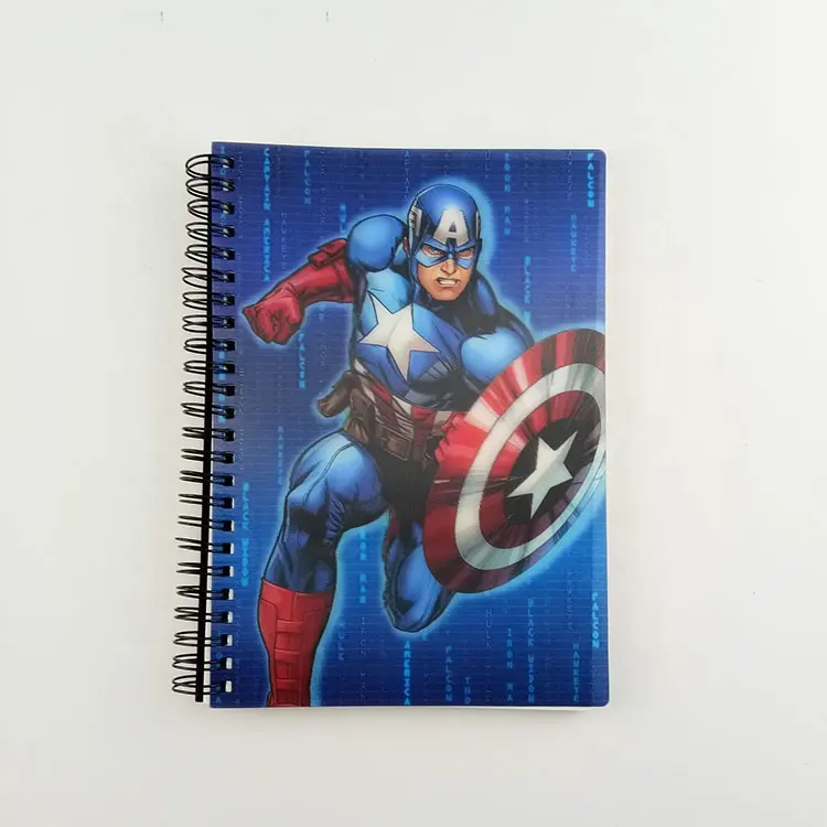 3d gambar lenticular sampul plastik notebook lenticular A6 notebook