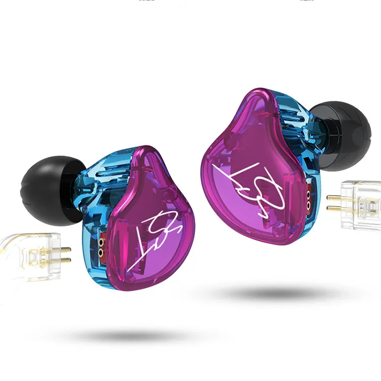 KZ ZST Pro-auriculares originales con controlador Dual, auriculares desmontables con Cable interno para monitores de Audio