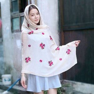 Mới Hồi Giáo Phụ Nữ Hijab Phong Cách Thêu Mô Hình Headcover Chiếc Khăn Hoa Thiết Kế Đồng Bằng Đầu Bọc Khăn Choàng - Product Image 4