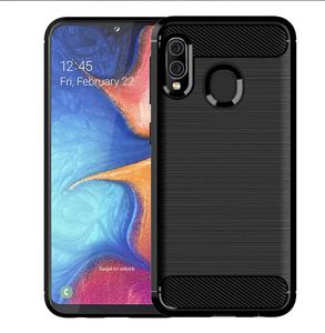 In Fibra di carbonio Antiurto Molle di TPU Della Copertura Posteriore Cassa Del Telefono mobile Per Samsung Galaxy A20e - Product Image 1