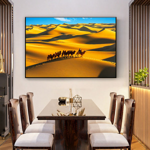 لوحة زيتية بمناظر طبيعية للصحراء بتصميم يدوي للفنادق من منتجات منزلية - Product Image 3