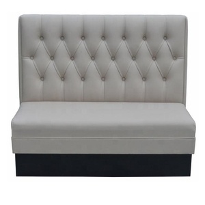 Dos lados Booth sofá de madera de cuero genuino <span class=keywords><strong>restaurante</strong></span> de cuero blanco booth asientos para venta - Product Image 1