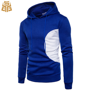 <span class=keywords><strong>Lana</strong></span> empalme contraste Color sin bolsillo nuevo diseño Jersey sudadera azul marino <span class=keywords><strong>y</strong></span> blanco con capucha - Product Image 1