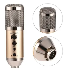 Precio de fábrica MK-F500TL micrófono conectado condensador sonido karaoke usb estudio micrófono añadir soporte conductor para el ordenador