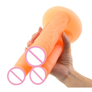 FAAK066 Drei Köpfe Realistische <span class=keywords><strong>Dildo</strong></span> <span class=keywords><strong>Double</strong></span> Triple Dildos Erwachsene Sex Spielzeug Für Frauen Triple <span class=keywords><strong>Dildo</strong></span>