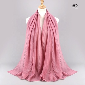 Écharpe plissée en polyester chiffon respirant de qualité supérieure, taille 180 <span class=keywords><strong>x</strong></span> 90 cm, pour femmes arabes - Product Image 4