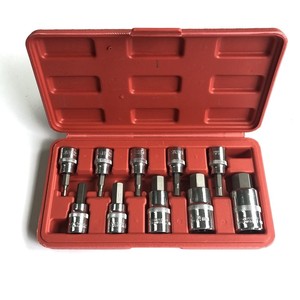 Thư đóng gói chuyên gia nhà máy 10 cái 3/8 "1/2" Hex Bit Ổ cắm <span class=keywords><strong>Set</strong></span> làm xáo trộn bằng chứng trường hợp mới 1/2 17 Mét bit ổ cắm - Product Image 2
