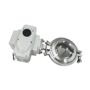 304 Stainless Steel Power-driven Electric Actuator Butterfly Valves for Powder Material